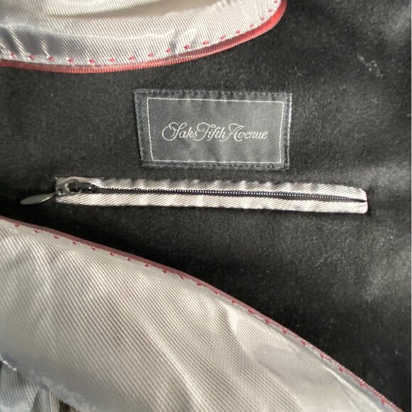 New Saks Loro Piana Wool Cashmere Overcoat Black size 40R - Picture 6 of 7